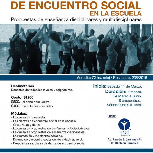 Curso: Las danzas de Encuentro Social en la Escuela