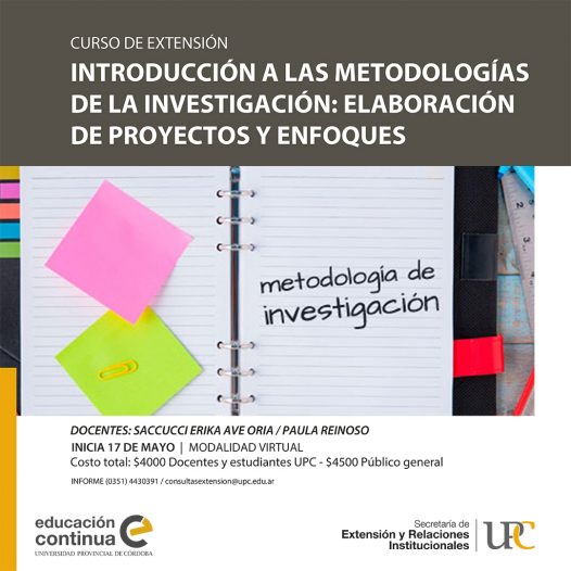 Introducción a las metodologías de la investigación: elaboración de proyectos y enfoques – Inicia: 03/06/2021