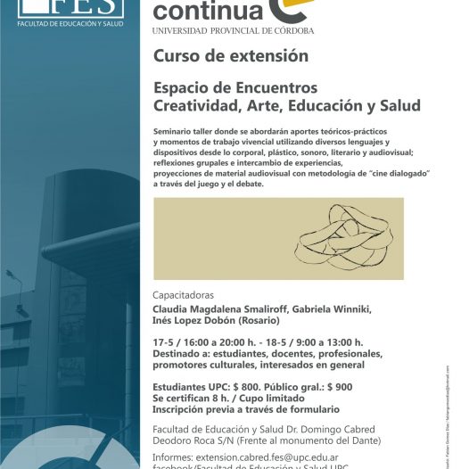 Curso de extensión: Espacio de Encuentro. Creatividad, Arte, Educación y Salud