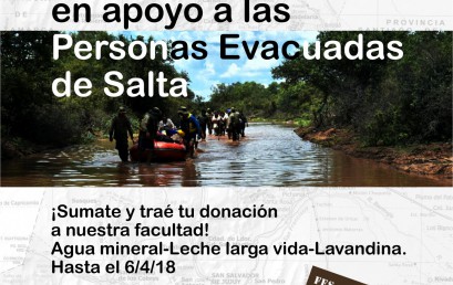 Gran Campaña Solidaria en apoyo a las Personas Evacuadas de Salta