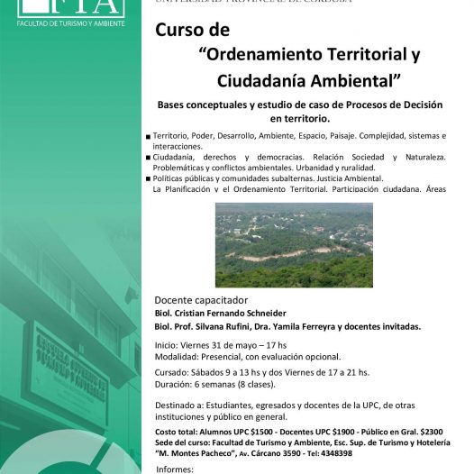 Curso: Ordenamiento Territorial y Ciudadanía Ambiental