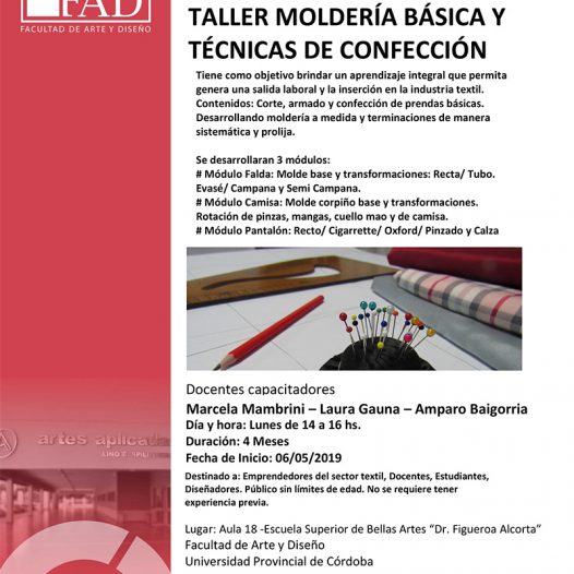 Curso: Taller Moldería Básica y Técnicas de Confección