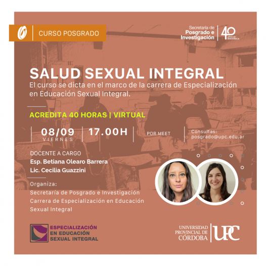 Curso de posgrado. Salud Sexual Integral – Inicia: 08/09/23