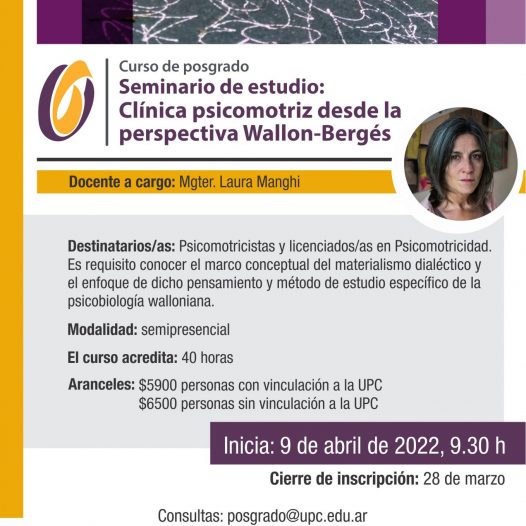 Seminario de estudio: Clínica psicomotriz desde la perspectiva Wallon-Bergés