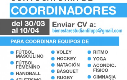 Convocatoria de Coordinadores para los Equipos Deportivos de la UPC