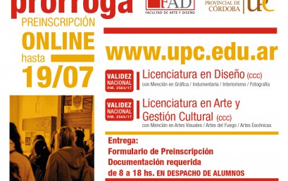 Prórroga para las preinscripciones en licenciaturas de la UPC