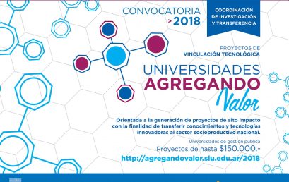 Convocatoria para Proyectos de Vinculación Tecnológica: Universidades Agregando Valor 2018