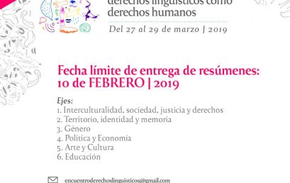 Prórroga para participar del Encuentro Internacional: derechos lingüísticos como derechos humanos