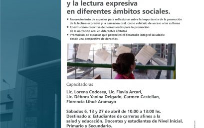 Curso: Herramientas básicas y creativas para la narración oral y la lectura expresiva en diferentes ámbitos sociales