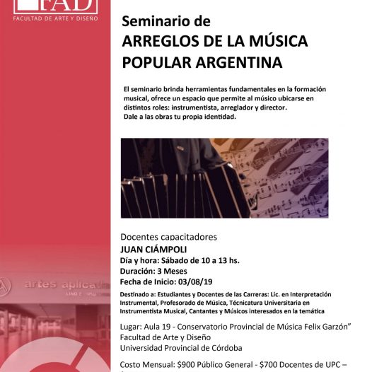 Seminario Taller: Arreglos de la Música Popular Argentina