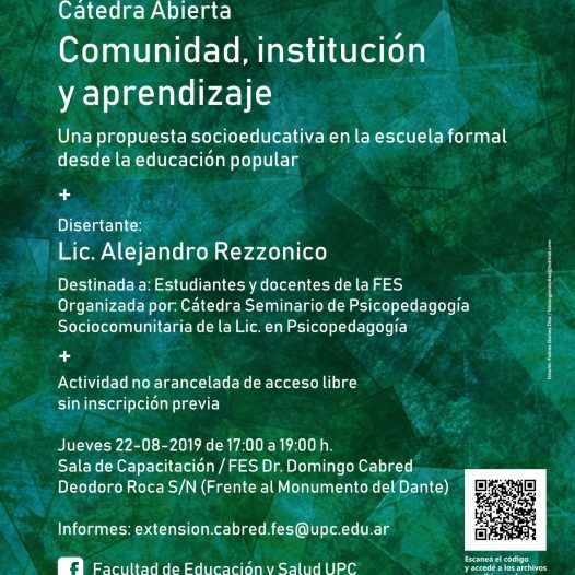 Cátedra Abierta: Comunidad, institución y aprendizaje