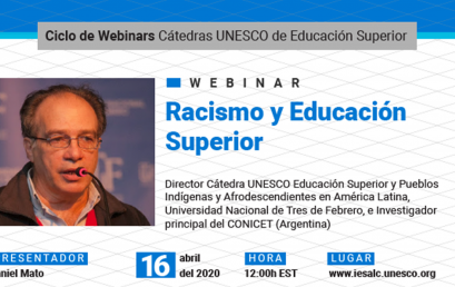 Participá del Webinario sobre racismo y Educación Superior