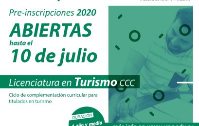 Continúan las pre-inscripciones para la Licenciatura en Turismo (CCC)