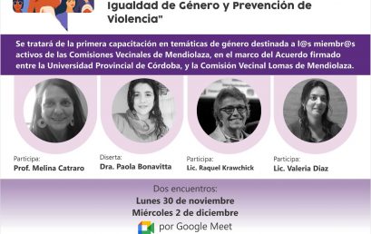 Primera Capacitación en Género para las Comisiones Vecinales de Sierras Chicas