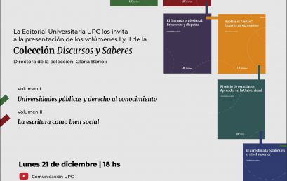 Se presenta la colección Discursos y Saberes de UPC Ediciones