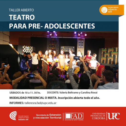 Taller ABIERTO: Teatro para pre- adolescentes