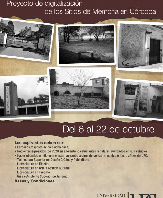 Convocatoria de Becas para estudiantes y recientes egresados: proyecto de digitalización de los Sitios de Memoria en Córdoba