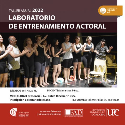 Taller Abierto Anual 2022 Laboratorio de Entrenamiento Actoral