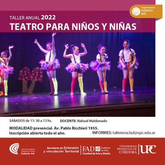 Taller Abierto Anual 2022 de TEATRO para niños y niñas