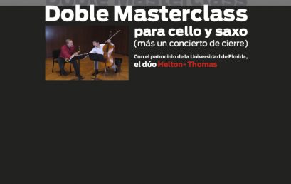 El dúo Helton – Thomas realizará una Doble Masterclass, de Saxofón y de violonchelo, más una clase abierta de Música de cámara