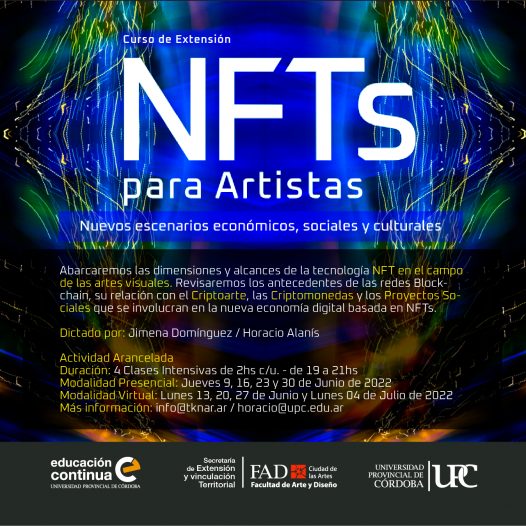 Curso: NFTs para Artistas: Nuevos escenarios económicos, sociales y culturales.