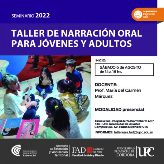 Taller de narración oral para jóvenes y adultos