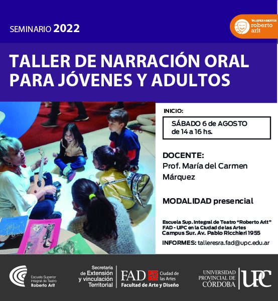 Taller de narración oral para jóvenes y adultos