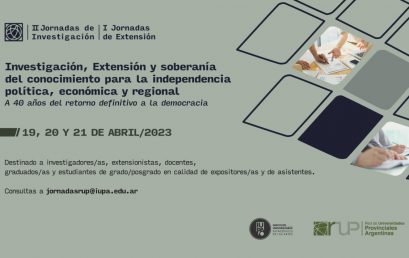 II Jornadas de Investigación y I Jornadas de Extensión de la RUP