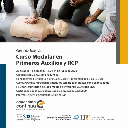 Curso Modular en Primeros Auxilios y RCP. Inicia: 20/04/2023