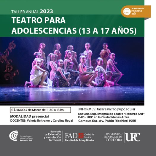 TALLER DE TEATRO para  adolescencias de 13 a 17 años.