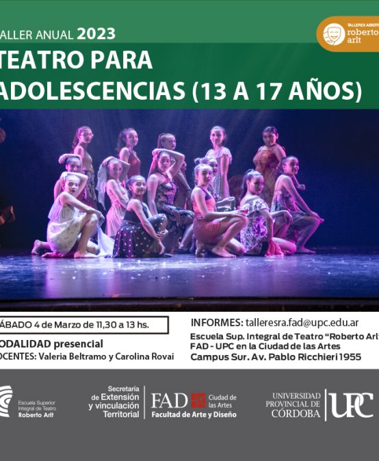 TALLER DE TEATRO para  adolescencias de 13 a 17 años.