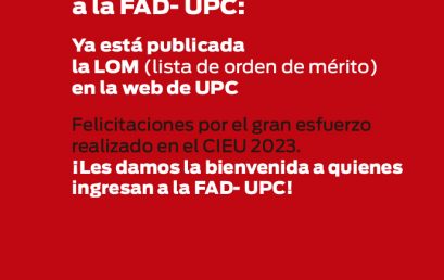 Atención ingresantes FAD- 2023: aquí está la Lista de Orden de Mérito