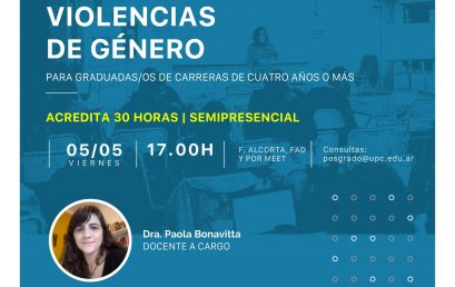 Apertura de las inscripciones al curso de posgrado “Violencias de Género”