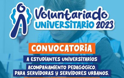 Convocatoria al Voluntariado Universitario para acompañamientos pedagógicos