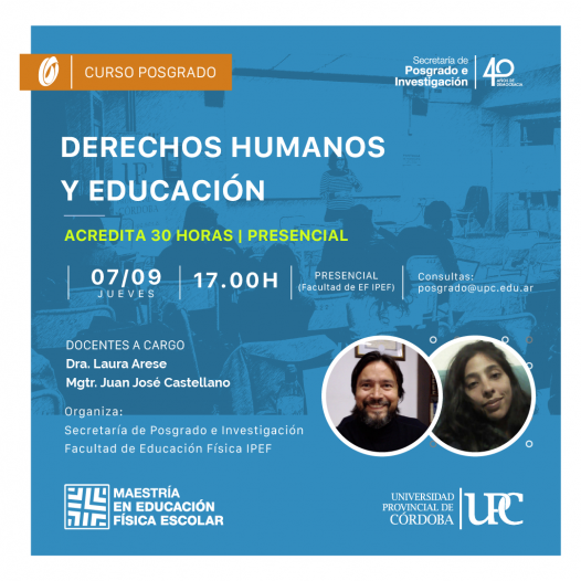 Curso de posgrado. Derechos humanos y educación – Inicia: 07/09/23