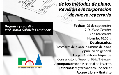 Curso: Estudio, Análisis y Reflexión de los métodos de piano. Revisión e incorporación de nuevo repertorio