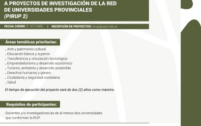 Se encuentra abierta la II Convocatoria a proyectos de investigación de la Red de Universidades Provinciales